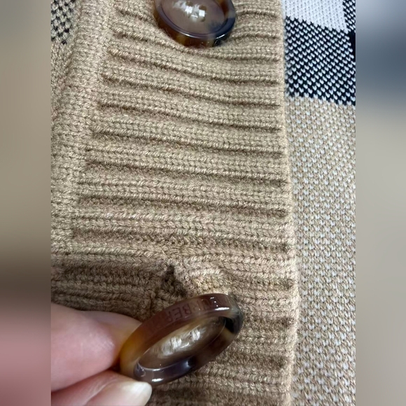Burberry Check Wool Blend Cardigan - Picture 7 of 16